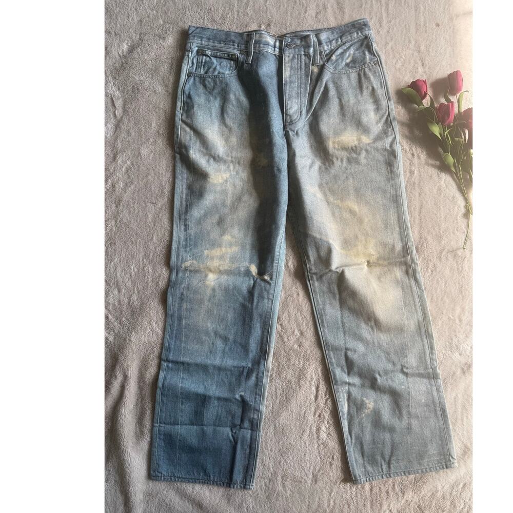 J.Crew Point Sur Printed-on Distressed Loose Straight Jeans